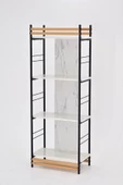 VİLİNZE Rafito Metal & Ahşap Bohem 4 Raflı MDF Çok Amaçlı Mutfak Rafı - 30*160 cm - 3