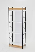 VİLİNZE Rafito Metal & Ahşap Bohem 4 Raflı MDF Çok Amaçlı Mutfak Rafı - 30*160 cm - 3