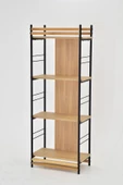 VİLİNZE Rafito Metal & Ahşap Bohem 4 Raflı MDF Çok Amaçlı Mutfak Rafı - 30*160 cm - 3