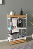 VİLİNZE Rafito Metal & Ahşap Bohem 3 Raflı MDF Çok Amaçlı Mutfak Rafı - 30*100 cm - 1