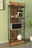 VİLİNZE Rafito Metal & Ahşap Bohem 4 Raflı MDF Çok Amaçlı Mutfak Rafı - 30*160 cm - 1