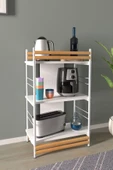 VİLİNZE Rafito Metal & Ahşap Bohem 3 Raflı MDF Çok Amaçlı Mutfak Rafı - 30*100 cm - 1