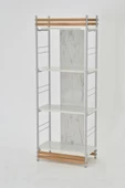 VİLİNZE Rafito Metal & Ahşap Bohem 4 Raflı MDF Çok Amaçlı Mutfak Rafı - 30*160 cm - 3