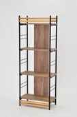 VİLİNZE Rafito Metal & Ahşap Bohem 4 Raflı MDF Çok Amaçlı Mutfak Rafı - 30*160 cm - 3
