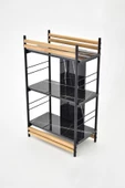 VİLİNZE Rafito Metal & Ahşap Bohem 3 Raflı MDF Çok Amaçlı Mutfak Rafı - 30*100 cm - 5