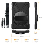 Apple iPad 9.7 2018 (6.Nesil) - Tablet Kılıfı Boyun ip Askılı El Tutmaçlı Koruyucu Zırh Tank Defender Kılıf thumbnail 5