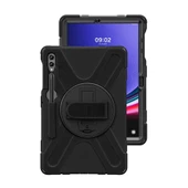 Samsung Galaxy Tab S9 FE Plus - Tablet Kılıfı Boyun ip Askılı El Tutmaçlı Koruyucu Zırh Tank Defender Kılıf - 1