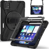 Xiaomi Pad 6 - Tablet Kılıfı Boyun ip Askılı El Tutmaçlı Koruyucu Zırh Tank Defender Kılıf - 6