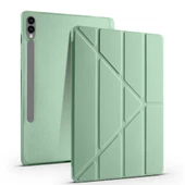 Samsung Galaxy Tab S9 Plus - Tablet Kılıfı Kalem Bölmeli Korumalı Standlı Tri Folding Kılıf - 2