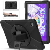 Lenovo Tab M10 Plus TB-125F - TB-128F 3. Jenerasyon - Tablet Kılıfı Boyun ip Askılı El Tutmaçlı Koruyucu Zırh Tank Defender Kılıf - 2