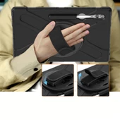 Samsung Galaxy Tab S8 Ultra - Tablet Kılıfı Boyun ip Askılı El Tutmaçlı Koruyucu Zırh Tank Defender Kılıf thumbnail 8