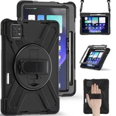 Xiaomi Pad 6 - Tablet Kılıfı Boyun ip Askılı El Tutmaçlı Koruyucu Zırh Tank Defender Kılıf - 7