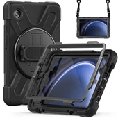 Samsung Galaxy Tab A9 - Tablet Kılıfı Boyun ip Askılı El Tutmaçlı Koruyucu Zırh Tank Defender Kılıf thumbnail 5