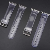 Apple Watch 7 41mm - Kordon Şeffaf Silikon Kordon KRD-13 - 2