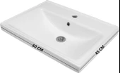 Karen Banyo Mimoza 60 Cm Mdf,lavabolu,aynalı Banyo Dolabı Seti,seramik Lavabo Dahil Beyaz Mdf - 5