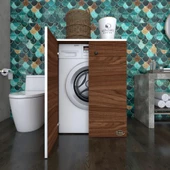 Kenzlife çamaşır makinesi dolabı kapaklı tatyana cvz 90*70*60 banyo ofis kapaklı arkalıksız thumbnail 1