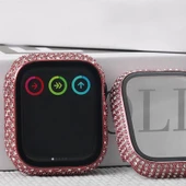 Apple Watch 7 45mm - Kasa ve Ekran Koruyucu Kenarları Taşlı Sert PC Watch Gard 24 - 4