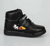 RUNSTEP Çocuk Cırtlı Bot Miki Siyah Bot - 1