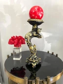 Şamdan mumluk çitalı şamdan polyester biblo - 7