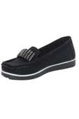 Mergenshoes Blm B101 Siyah Taşlı Kadın Günlük Babet Ayakkabı - 2