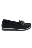 Mergenshoes Blm B101 Siyah Taşlı Kadın Günlük Babet Ayakkabı - 1