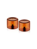 The Mia Yuvarlak Tuzluk Biberlik 2li Set Amber 6x5 cm - 1