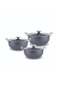 FMS GM5004 Granit Mercan 3lü Güveç Set Gri - 1
