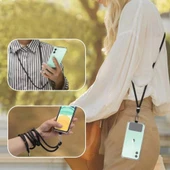 Redmi 12C İp Askılı Şeffaf Silikon Kılıf Koyu Pembe thumbnail 2