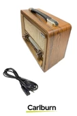 Yüksek Sesli Retro Şık Şarjlı Bluetooth Müzik Çalar Usb Sd Aux Fm Radyo Nostaljik Müzik Kutusu - 2