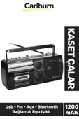 Ses Kayıt Özellikli Anten Retro Şık Taşınabilir Aux Bluetooth Usb Sd Fm Radyo Nostaljik Kaset Çalar - 1