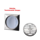 Yer Süzgeci Banyo Izgara Lavabo Pis Su Gideri Kapak Kapağı Yandan Çıkışlı Sifon Metal Plastik 32 mm - 3