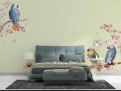 Papağan ve Ağaç Dalı Temalı Duvar Kağıdı thumbnail 2