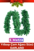 Doğal Görünümlü Dekoratif Yeni Yıl Noel Yılbaşı Çam Ağacı Süsü Garland Büyük Boy 5 Metre - 1
