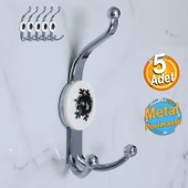 5 Adet Krom Renk Askı Dolap Askılık Askılığı Banyo Mutfak Askısı Duvar Kapı Elbise Kıyafet Vestiyer thumbnail 1