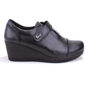 Dagoster DZA32-042 Siyah Ortopedik Günlük Deri Kadın Ayakkabı - 2