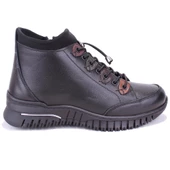 Dagoster DZA07-122042651 Siyah Günlük Düz Taban Deri Kadın Bot - 2