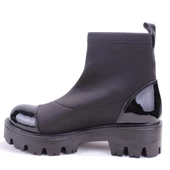 Dagoster DZA07-1257101 Siyah Rugan Günlük Düz Taban Kadın Bot - 3