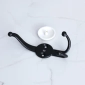 5 Adet Boncuk Siyah Dolap Askılık Askılığı Banyo Mutfak Askısı Duvar Kapı Elbise Kıyafet Vestiyer - 6