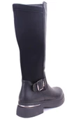 Dagoster DZA07-8963320 Siyah Günlük Streçli Düz Topuk Kadın Çizme - 4