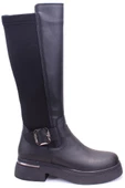 Dagoster DZA07-8963320 Siyah Günlük Streçli Düz Topuk Kadın Çizme - 2