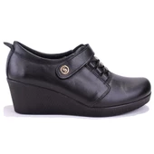 Dagoster DZA32-385 Siyah Ortopedik Günlük Deri Kadın Ayakkabı - 2