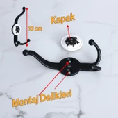 5 Adet Boncuk Siyah Dolap Askılık Askılığı Banyo Mutfak Askısı Duvar Kapı Elbise Kıyafet Vestiyer - 5
