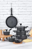 Taç Mastercook Family 12 Parça Granit Tencere Seti Siyah TAC-8054 - 1
