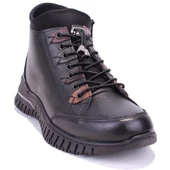 Dagoster DZA07-122042651 Siyah Günlük Düz Taban Deri Kadın Bot - 1