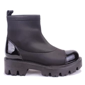 Dagoster DZA07-1257101 Siyah Rugan Günlük Düz Taban Kadın Bot - 2