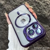 iPhone 13 Uyumlu Kılıf Klon Stantlı + Lens Korumalı MagSafe Kapak thumbnail 8