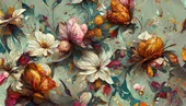 Soft Çiçek Çizimi Desenli Duvar Kağıdı - 6
