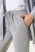 Bel İpli Paça Lastikli Jogger Pantolon Gri - 4