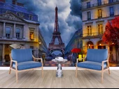 Yağmurlu Günde Eyfel Kulesi Manzarası Duvar Kağıdı thumbnail 5