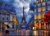 Yağmurlu Günde Eyfel Kulesi Manzarası Duvar Kağıdı thumbnail 6